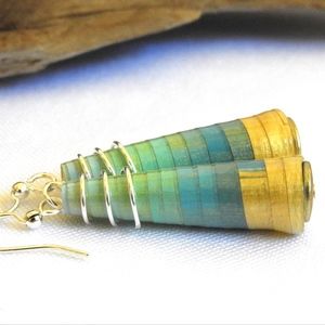 3/$30 Gold Dipped Turquoise Boho Earrings